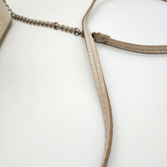 Zara Crossbody Mini Purse Ivory Faux Pebbled Leather Convertible Handbag - Picture 8 of 14